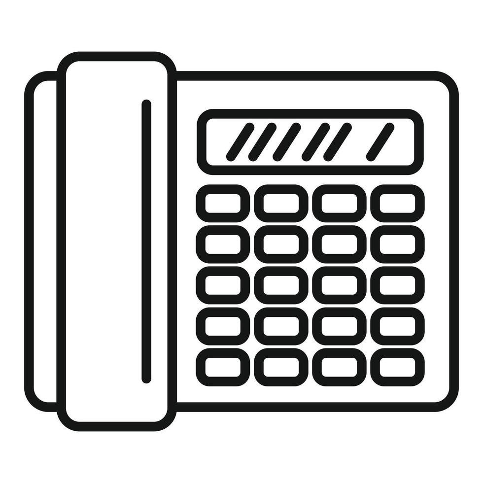 Office telephone icon, outline style vector