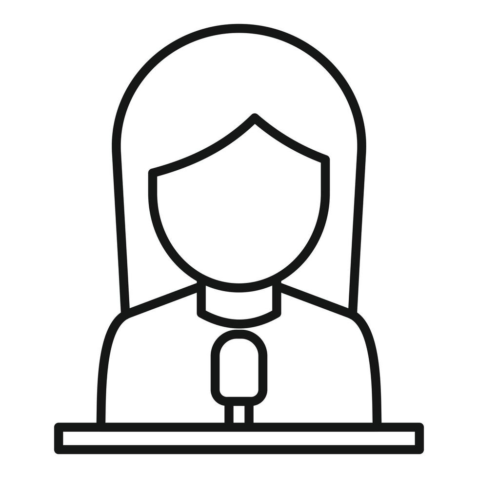 Podcast guest icon, outline style vector