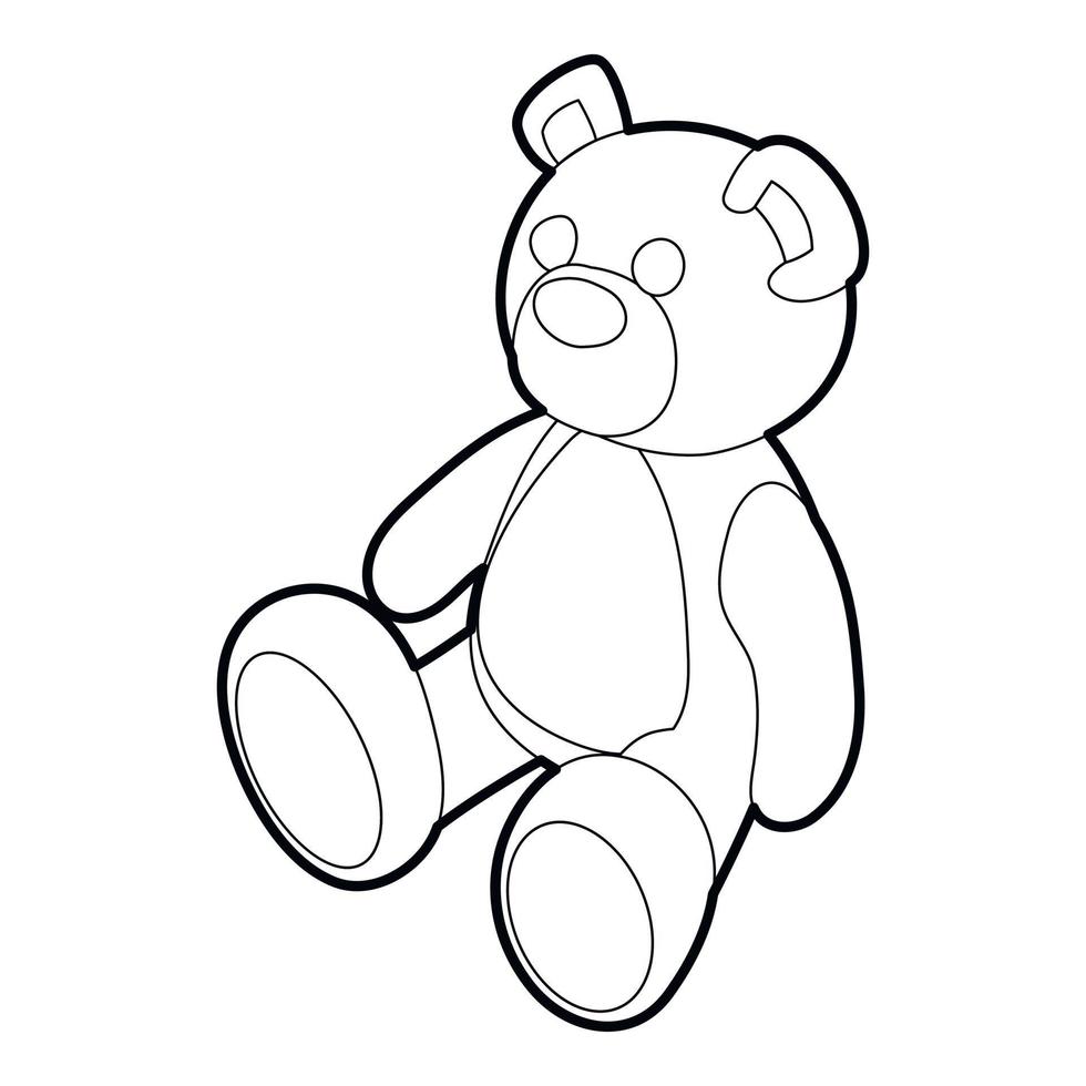 Teddy bear icon, outline style vector