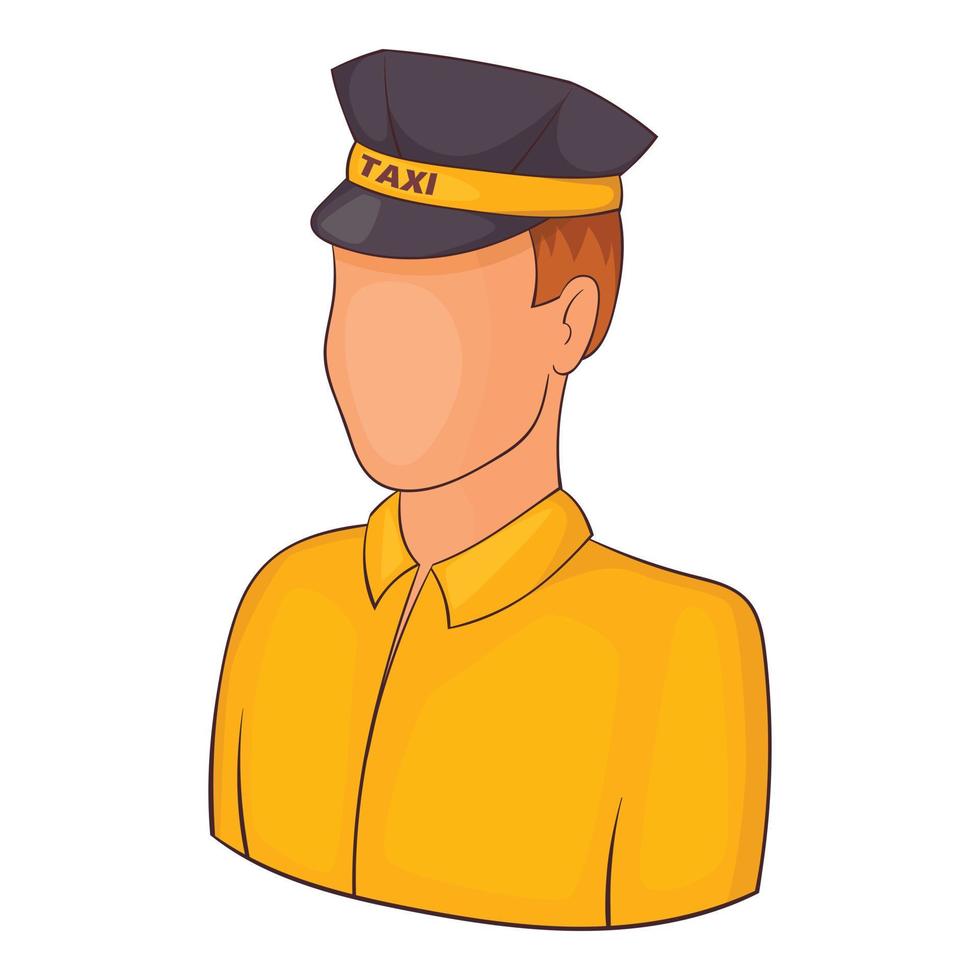 Taxi driver icon, cartoon style vector