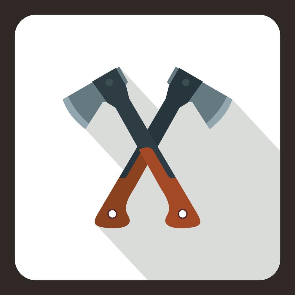 Two crossed axes icon, flat style vector