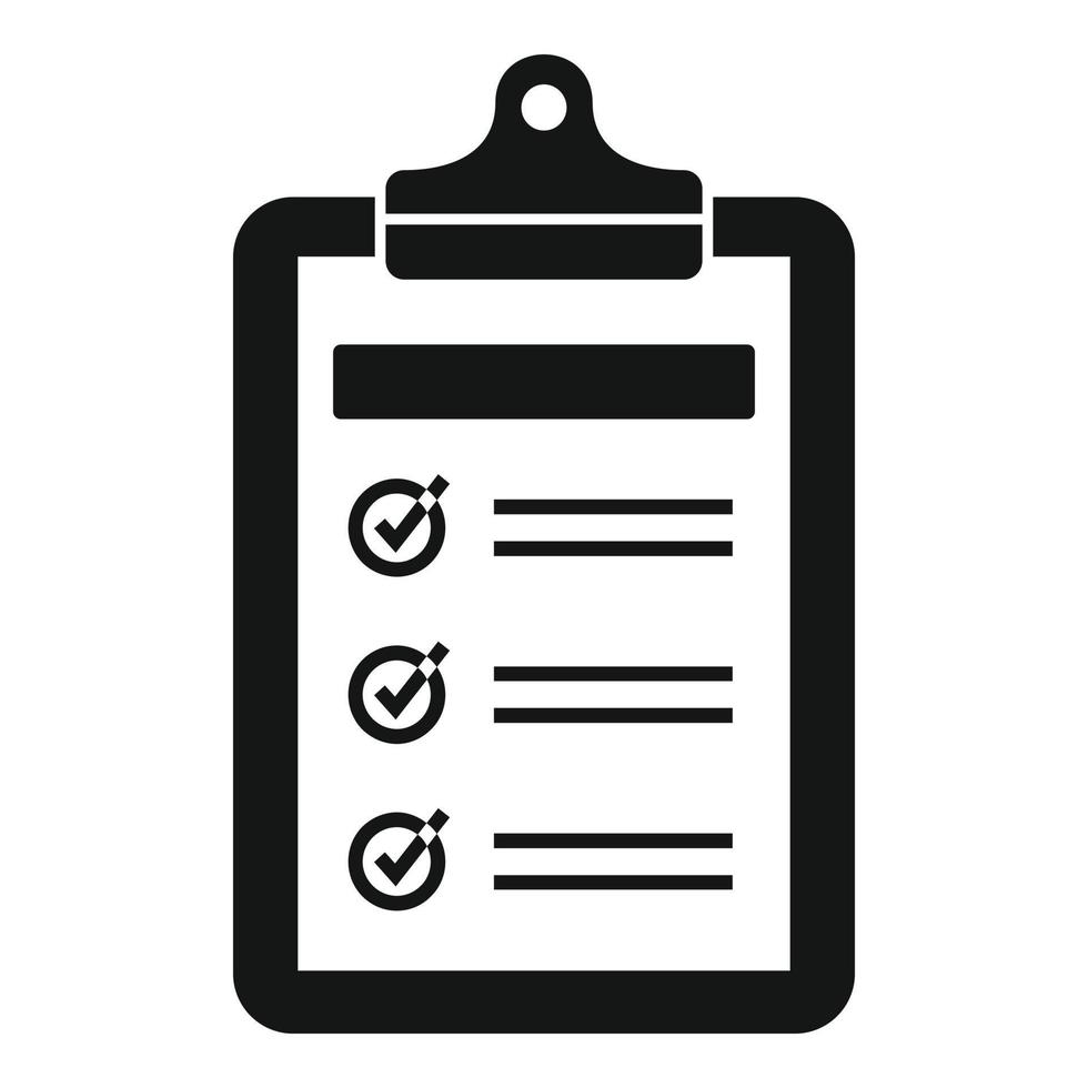 Syllabus daily clipboard icon, simple style vector