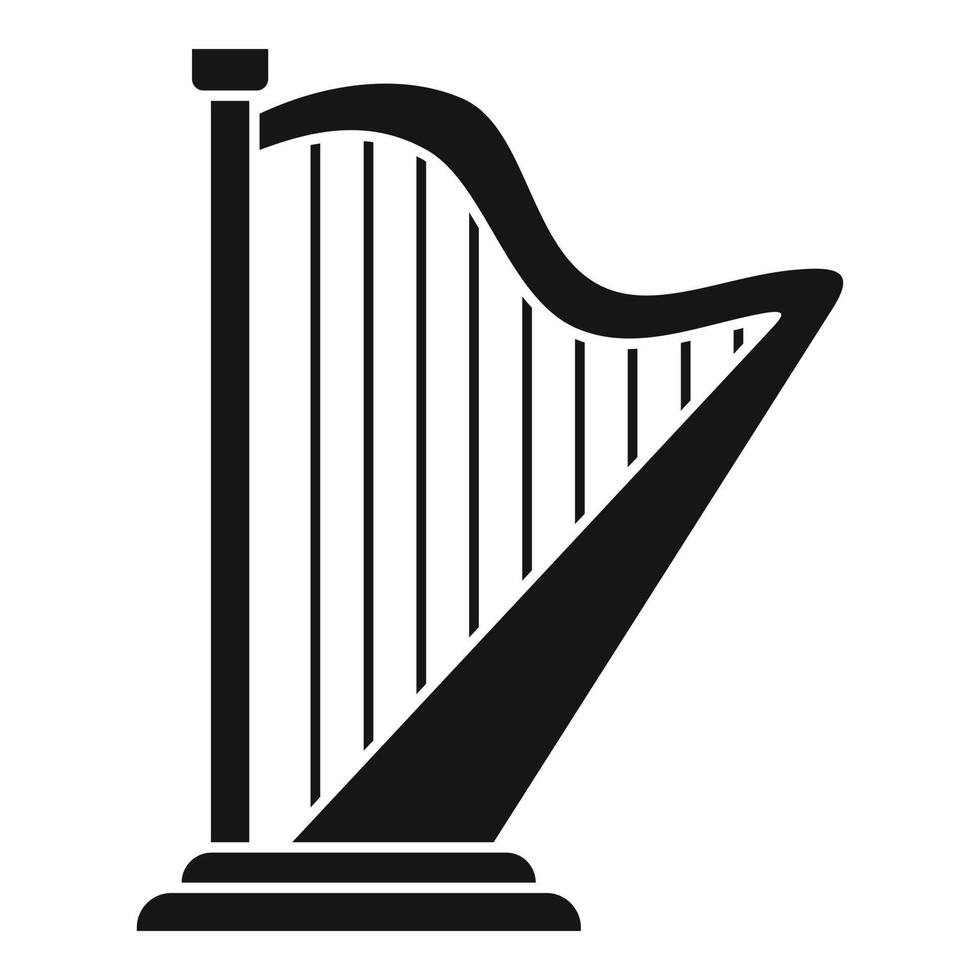 Harp irish icon, simple style vector