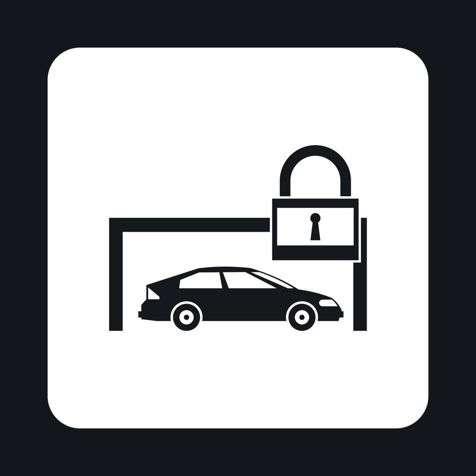 Car is under protection icon, simple style vector