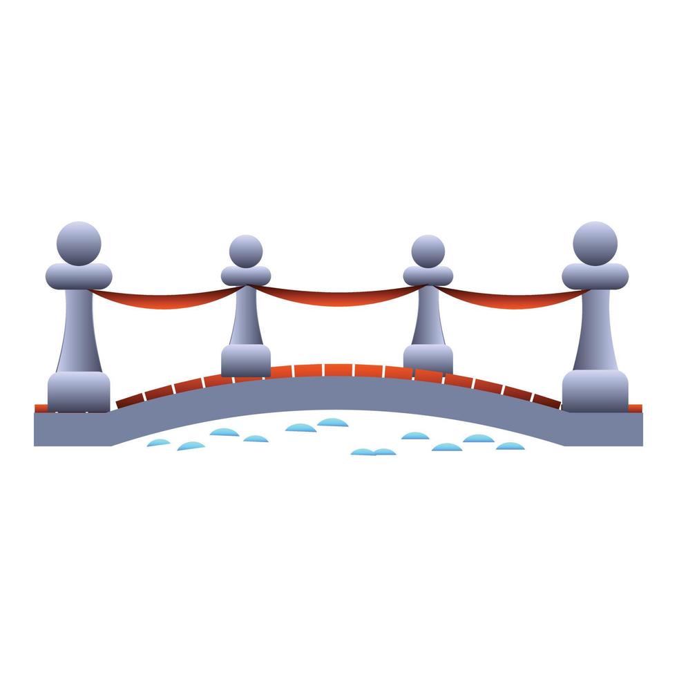 Pillar bridge icon, cartoon style vector