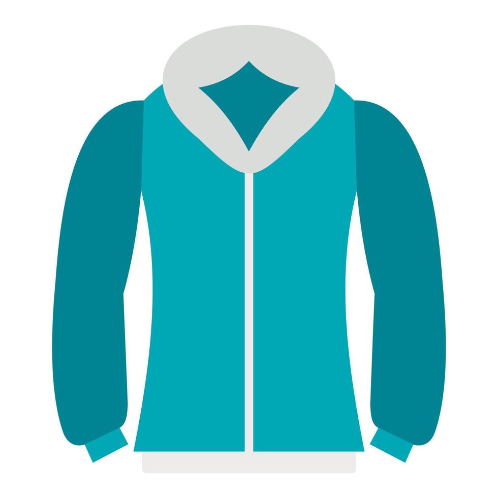 Blue mens winter jacket icon, flat style vector