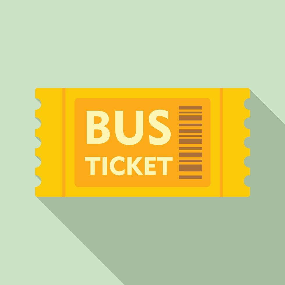 Pass bus ticket icon, flat style vector