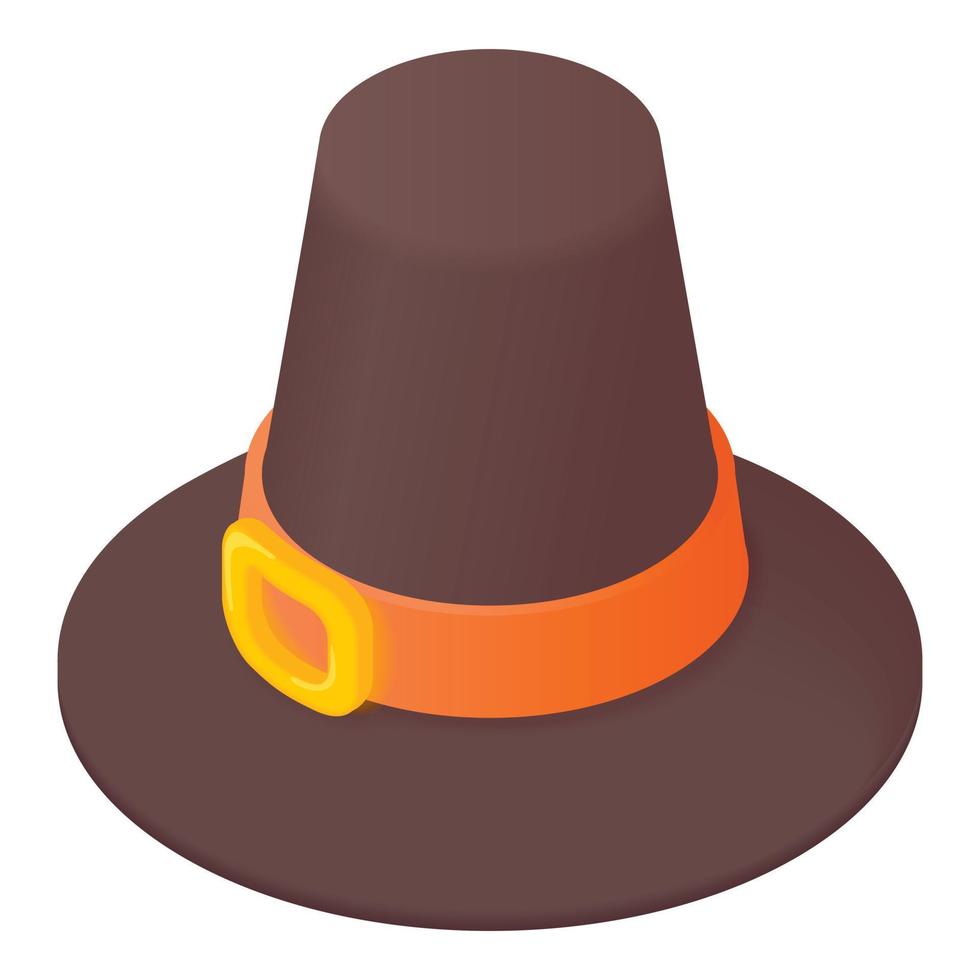 icono de sombrero de caballero, estilo de dibujos animados vector