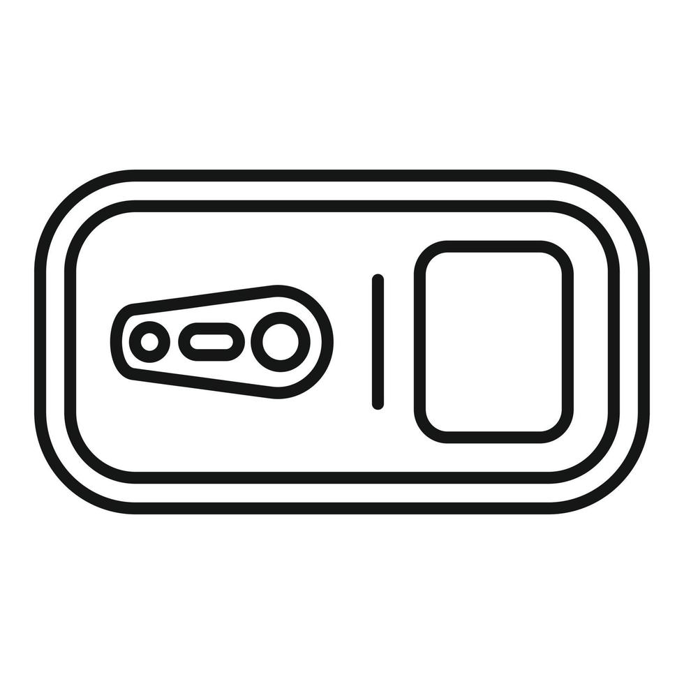Top view tin can icon, outline style vector