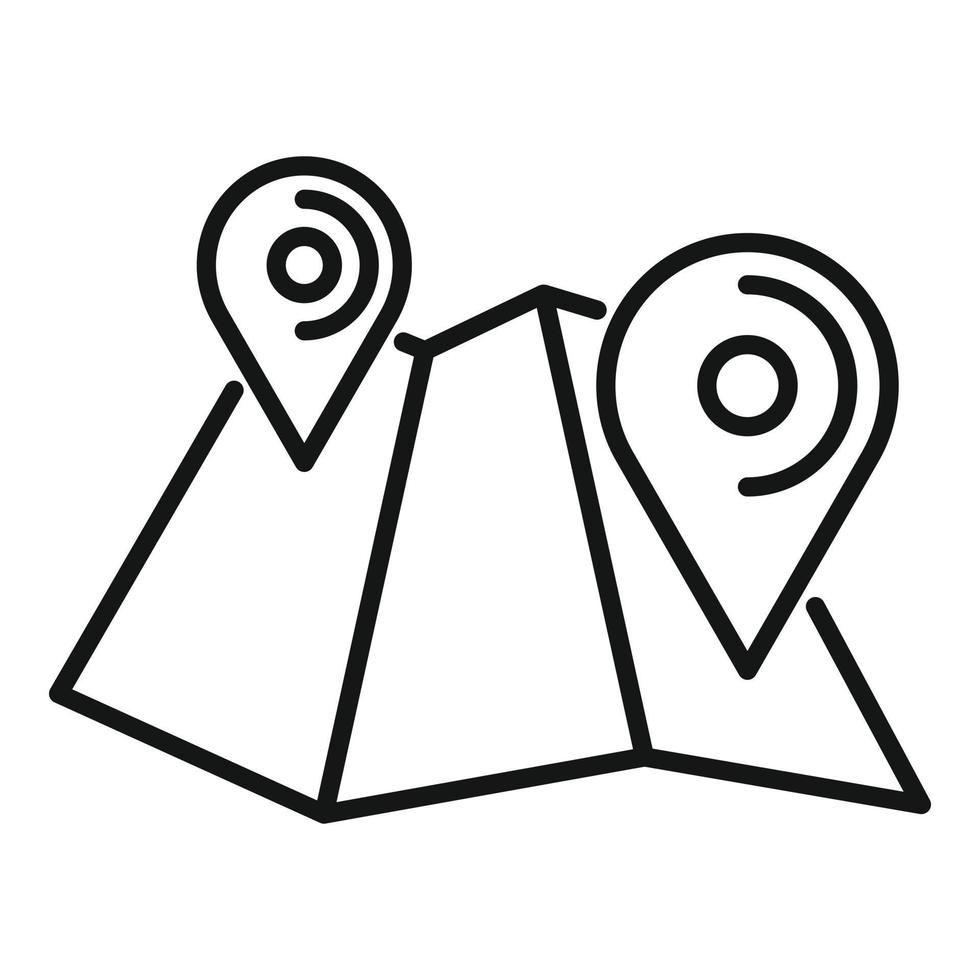 Hitchhiking map icon, outline style vector