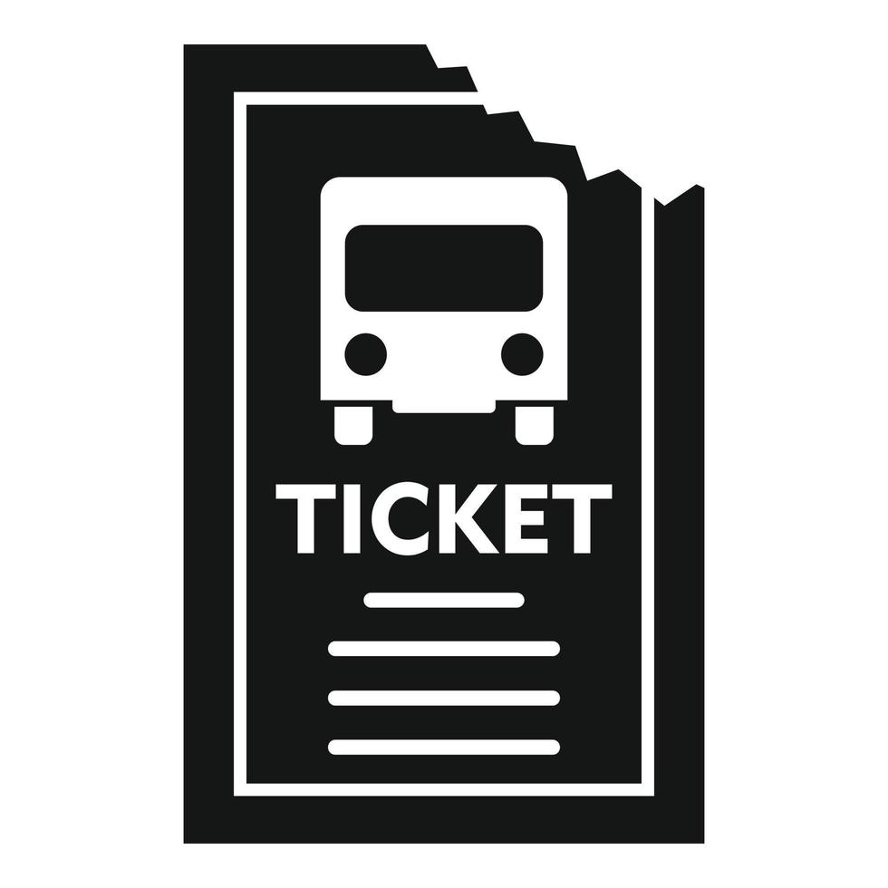 Public bus ticket icon, simple style vector