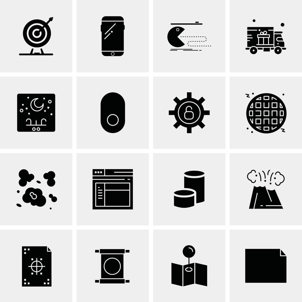 16 iconos universales de negocios vector ilustración de icono creativo para usar en proyectos relacionados con la web y dispositivos móviles