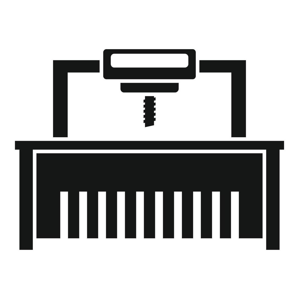 Milling machine beam icon, simple style vector