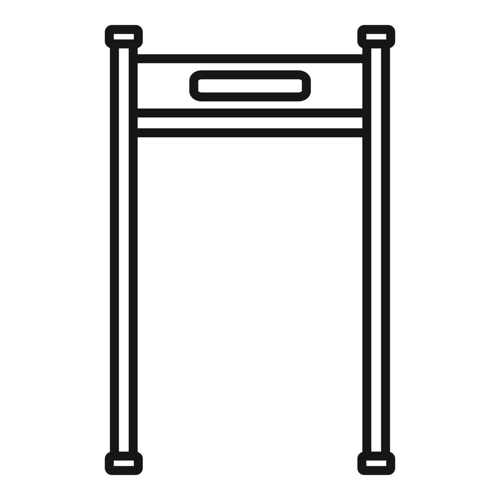 icono de detector de metales de puerta, estilo de esquema vector