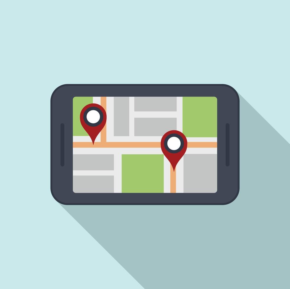 Unmanned taxi location icon, flat style vector
