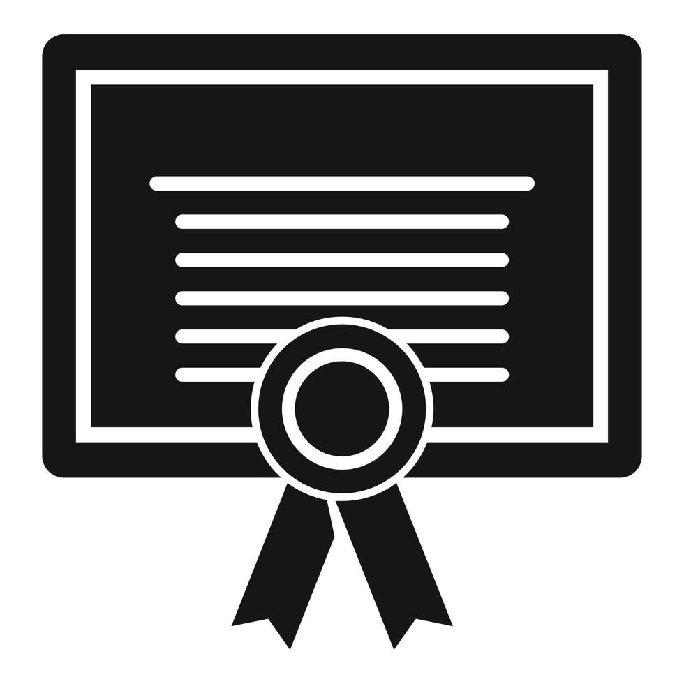 Trader diploma icon, simple style vector
