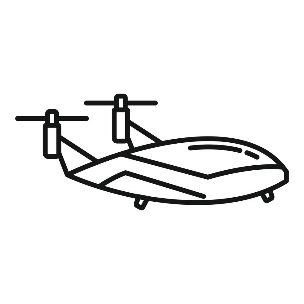 icono de taxi no tripulado volador, estilo de contorno vector