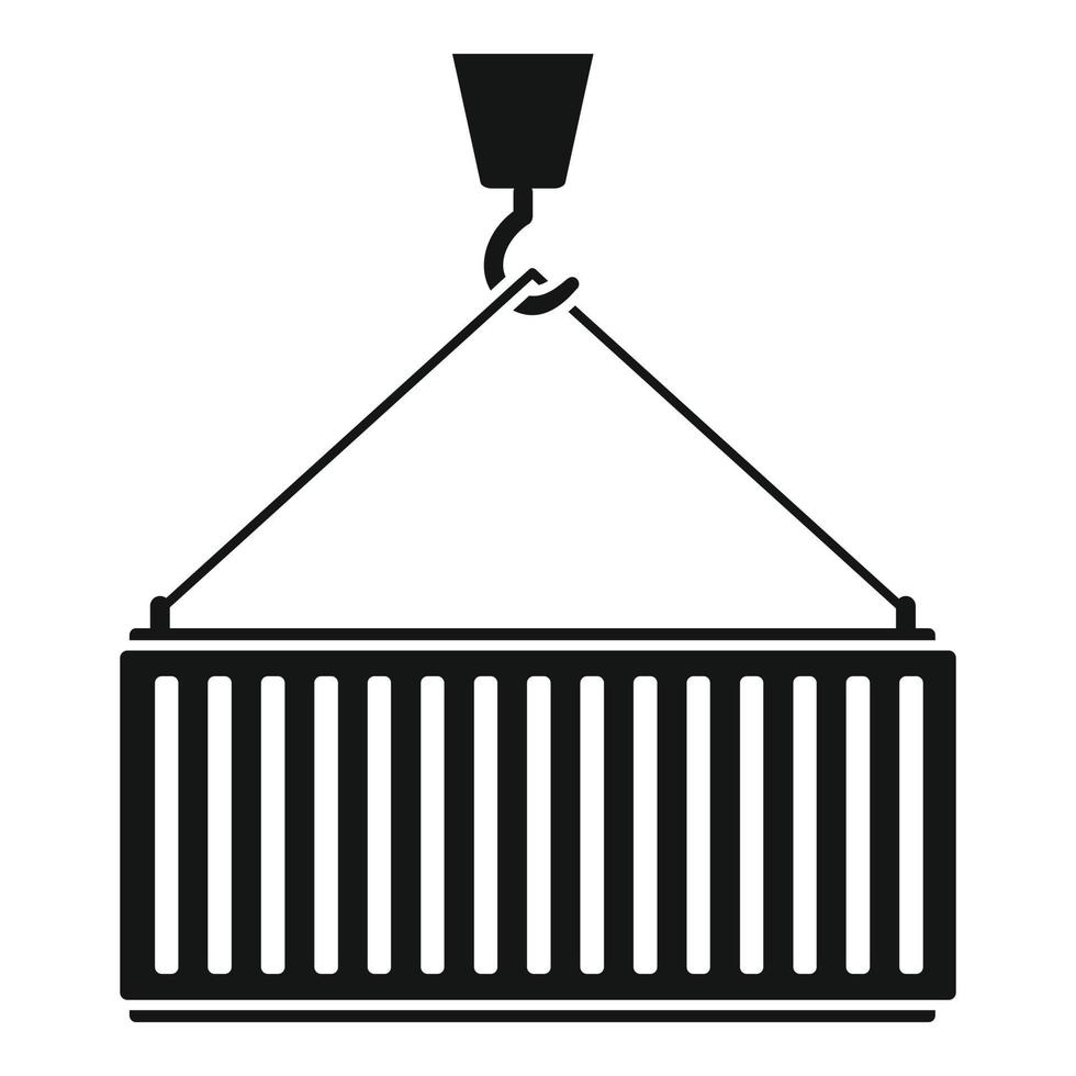 Cargo container icon, simple style vector