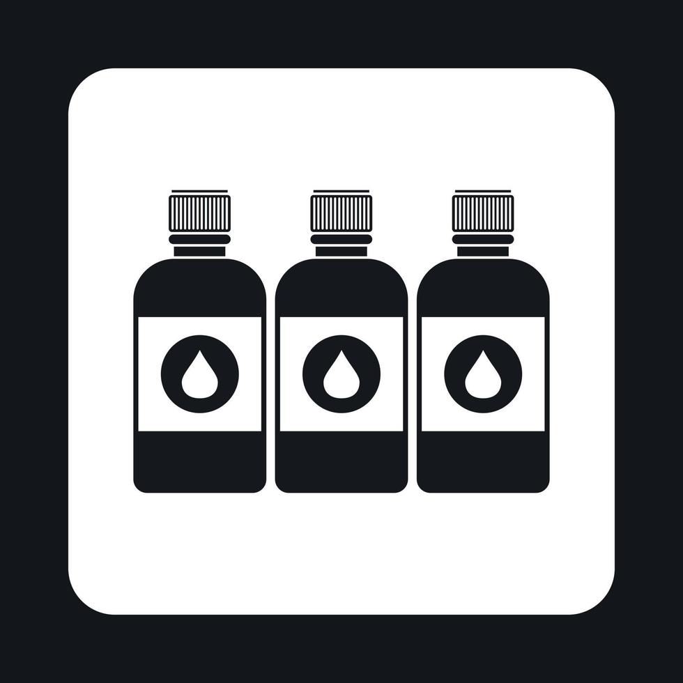 Printer ink bottles icon, simple style vector