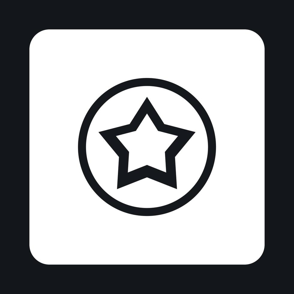 Star in circle icon, simple style vector