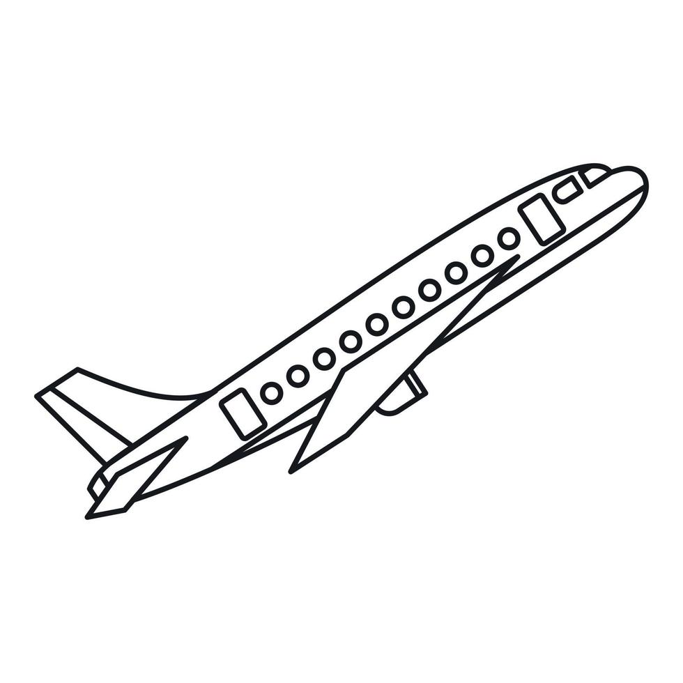 Plane icon, outline style vector