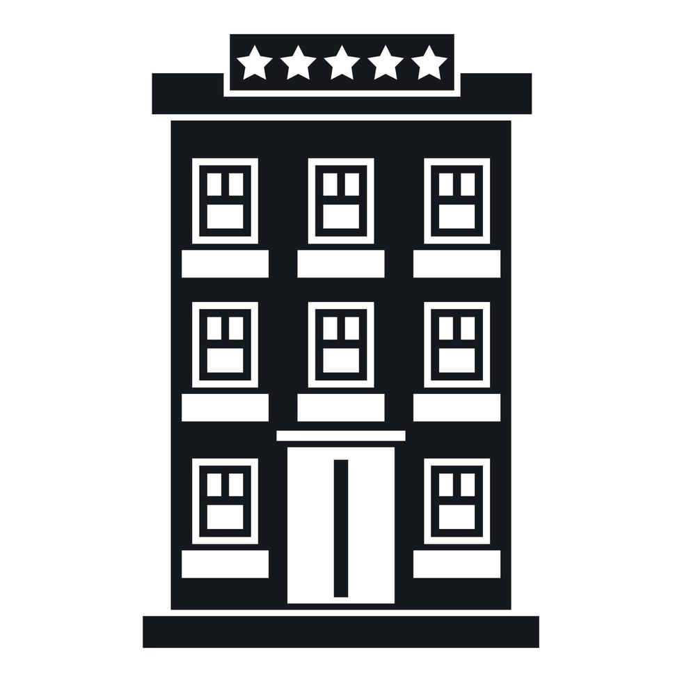 Hotel building icon, simple style vector