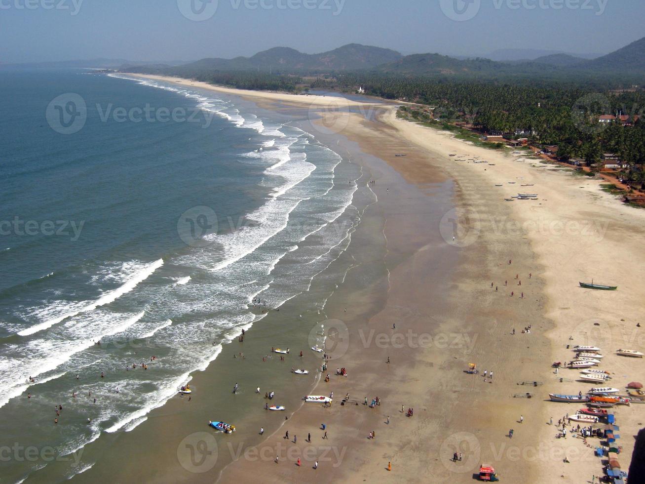 The sea view from Gopura tower in Shiva tample in Murudeshvar, Karnataka, India photo