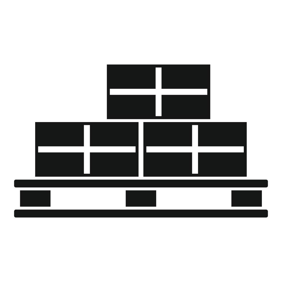 Parcel pallet icon, simple style vector