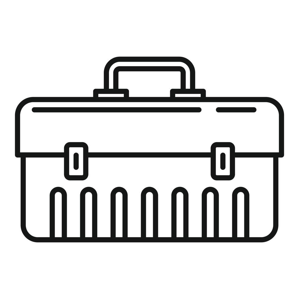 icono de caja de herramientas de servicio de coche, estilo de esquema vector