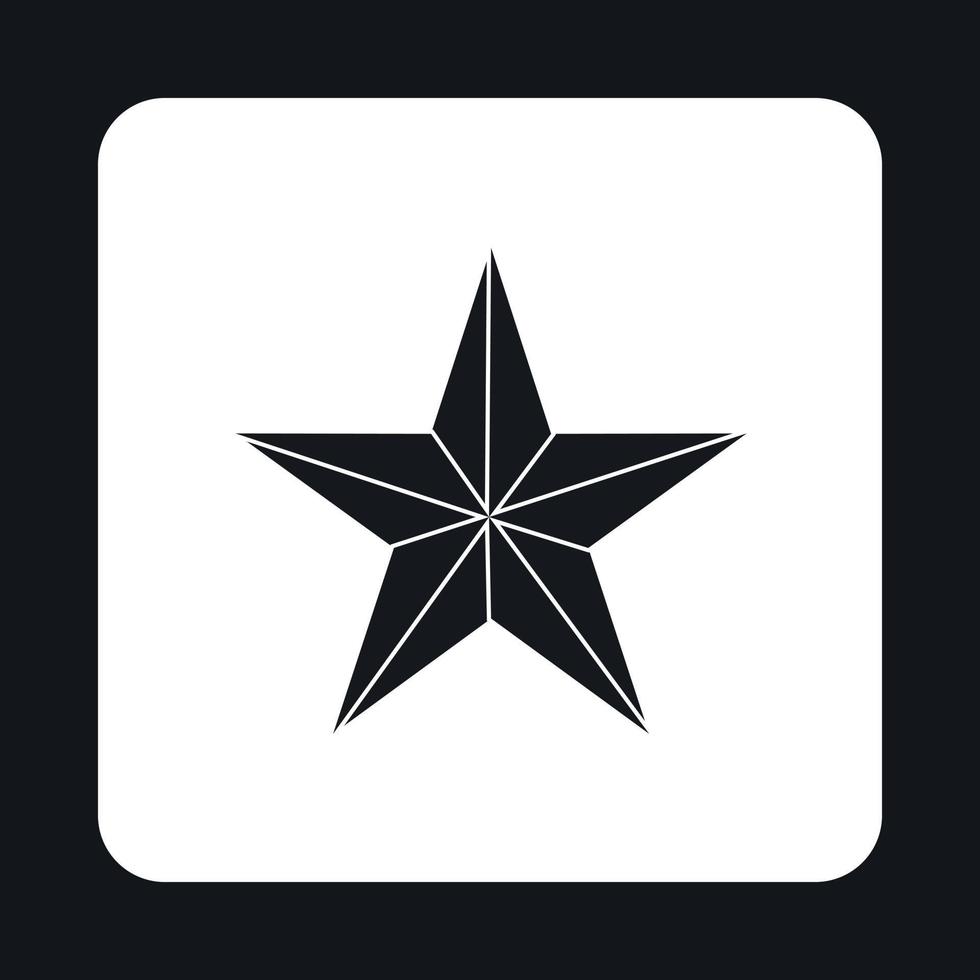 Black star icon, simple style vector
