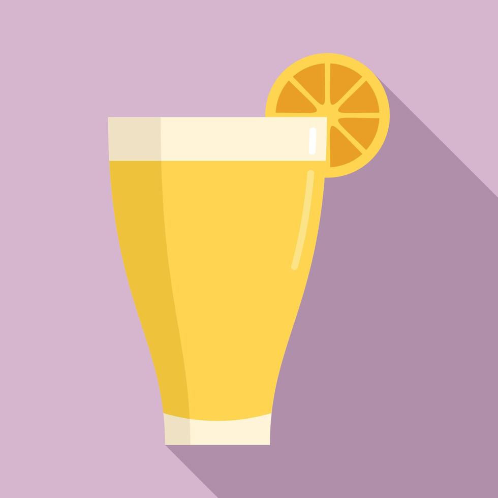 icono de jugo fresco de plátano naranja, estilo plano vector