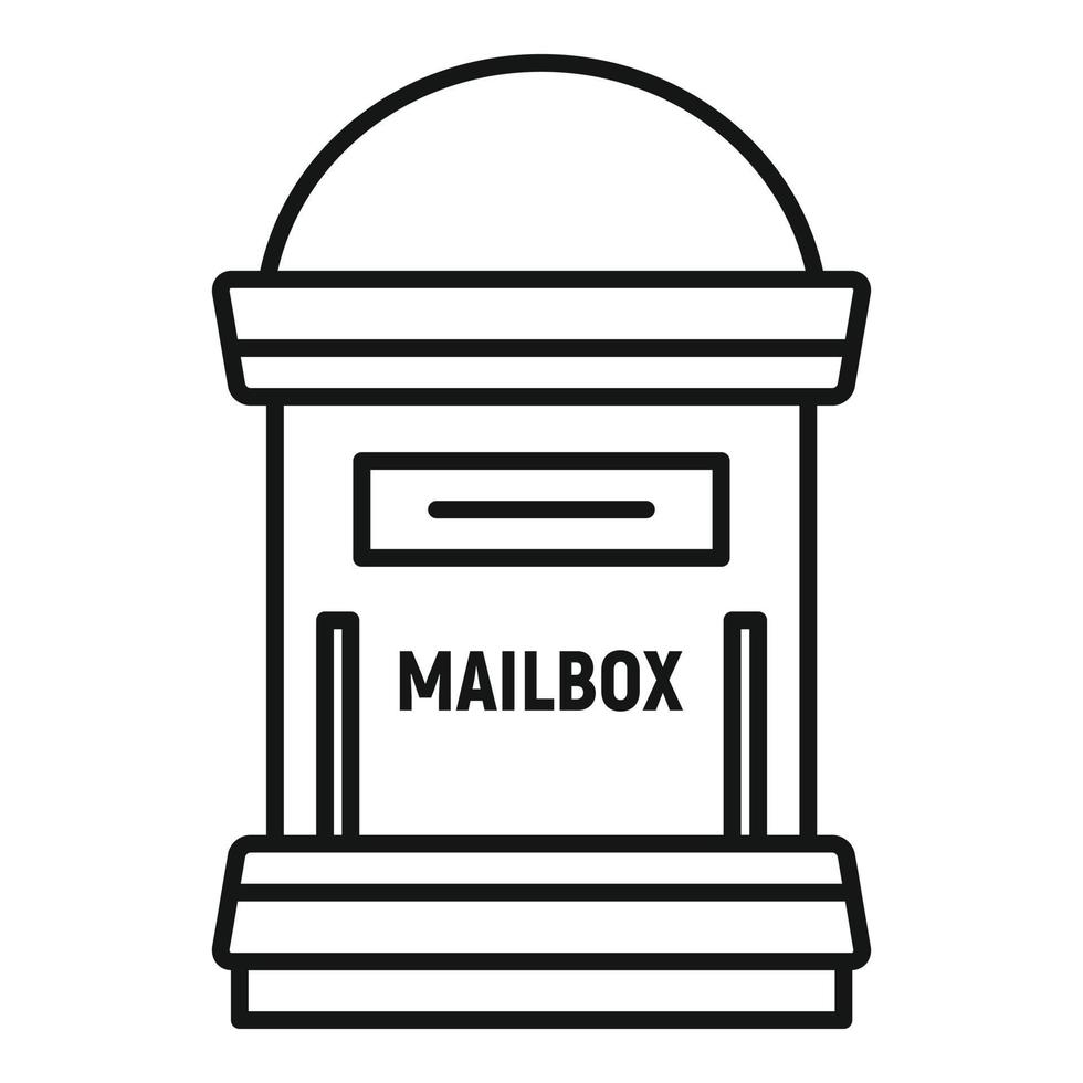 Office mailbox icon, outline style vector