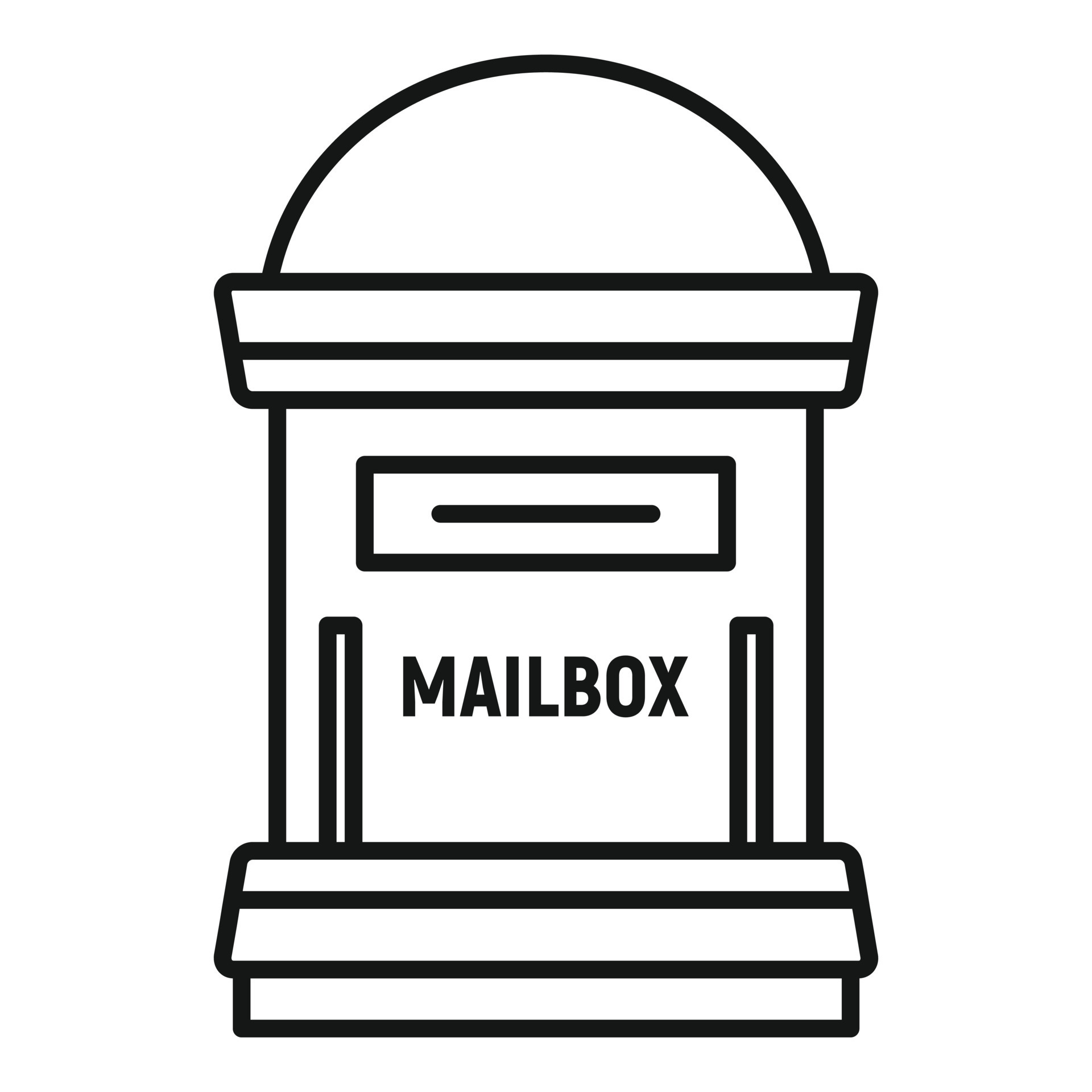 Mail letter box outline icon Royalty Free Vector Image