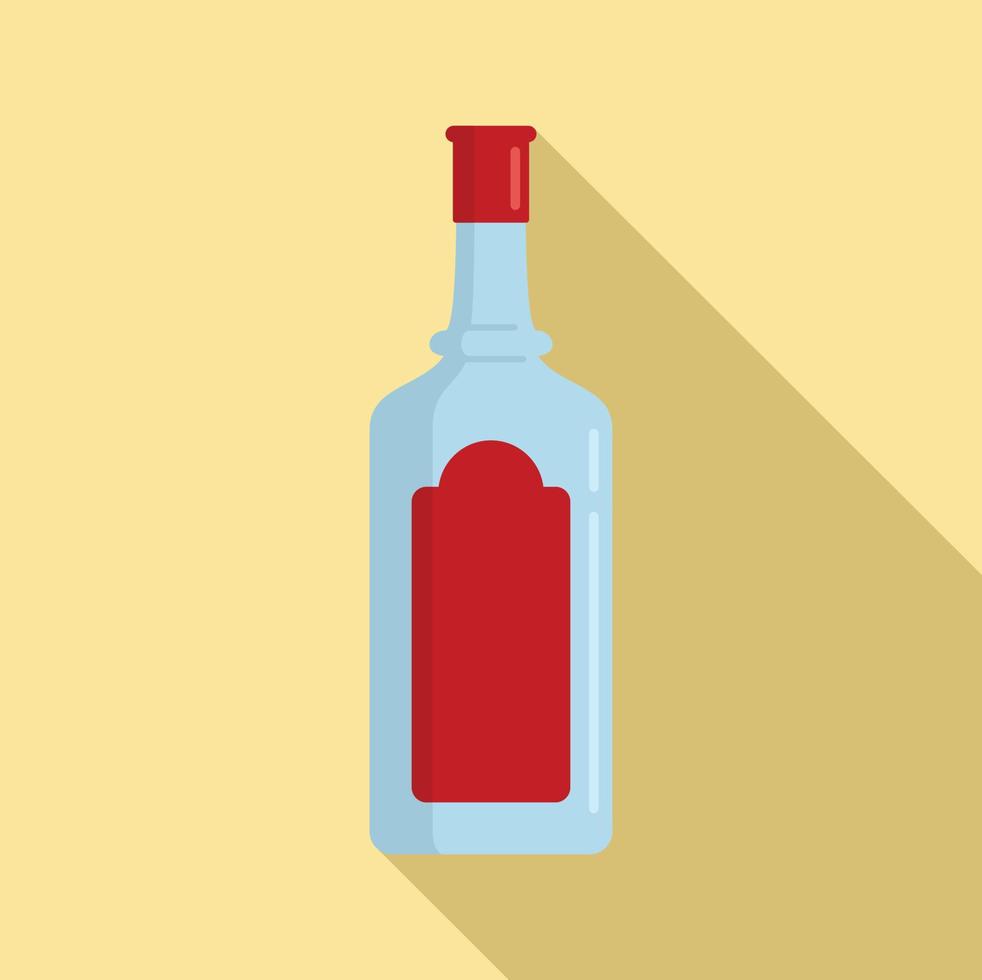 icono de botella de vodka de suecia, estilo plano vector