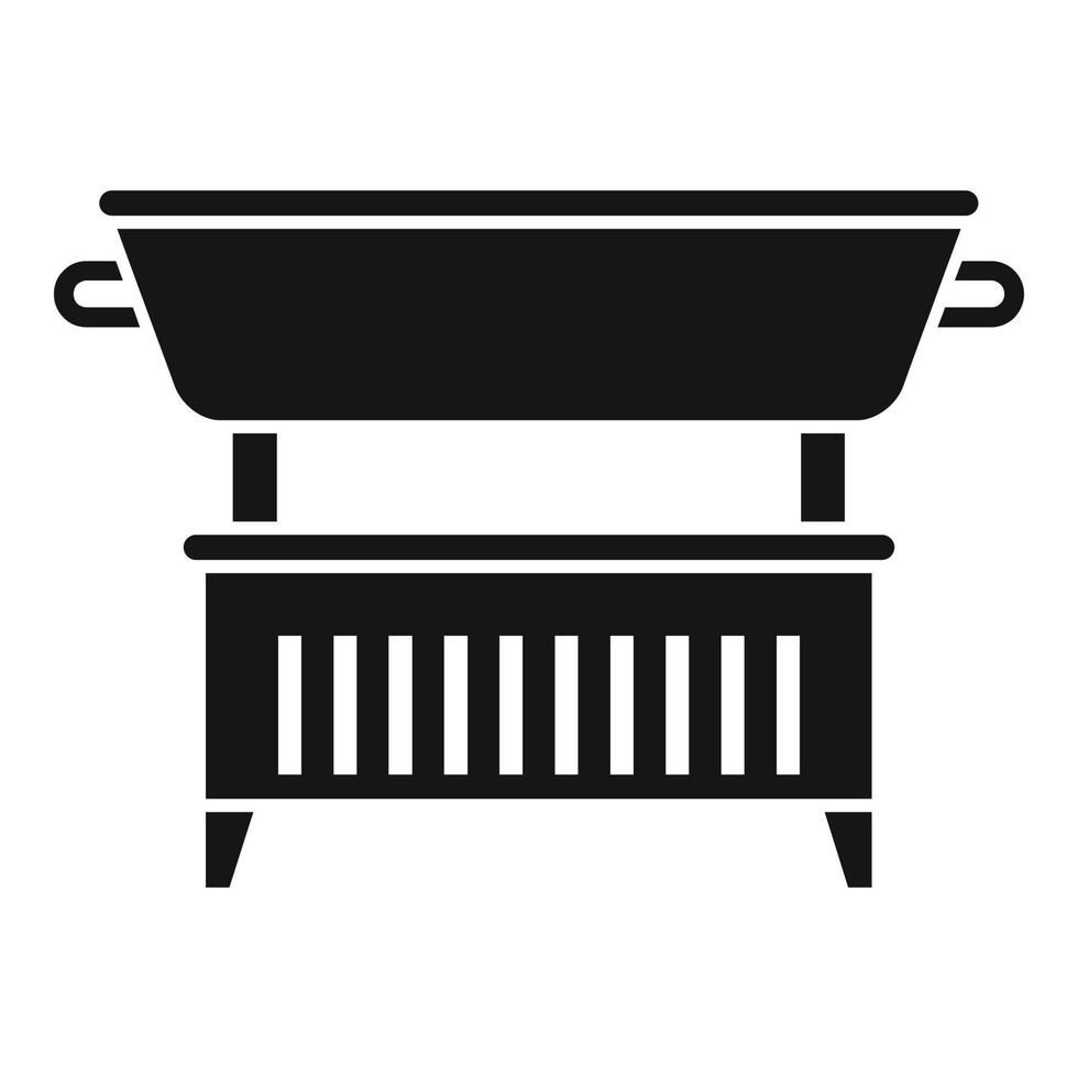 icono de barbacoa brasero, estilo simple vector