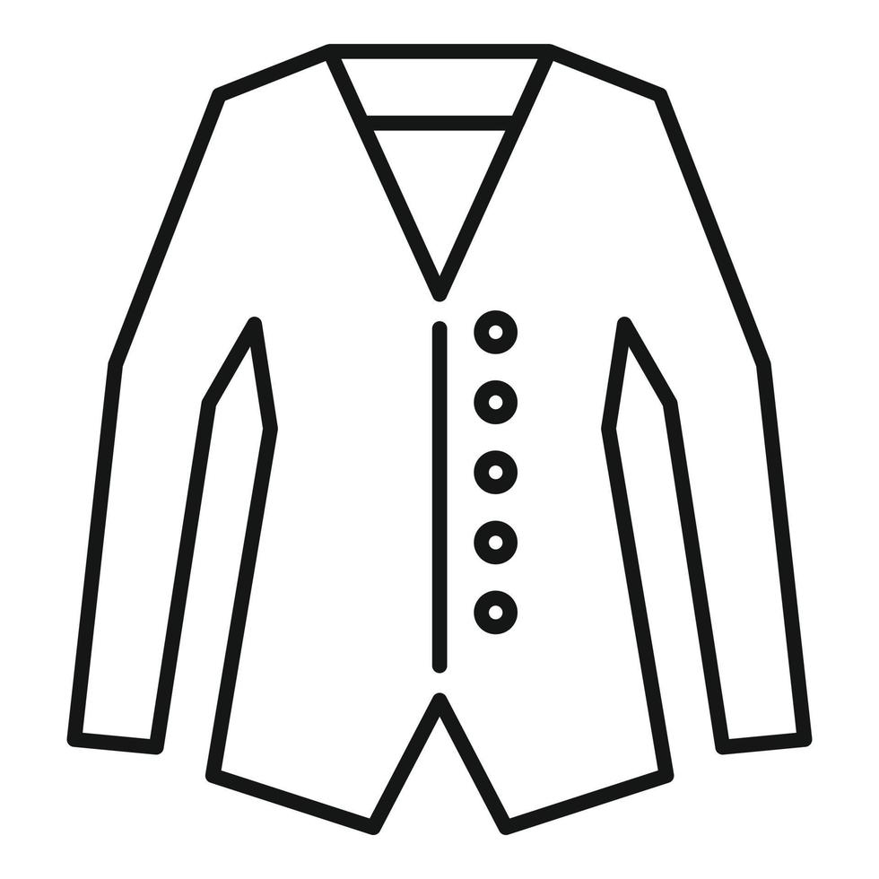 icono de limpieza en seco de la chaqueta, estilo de esquema vector