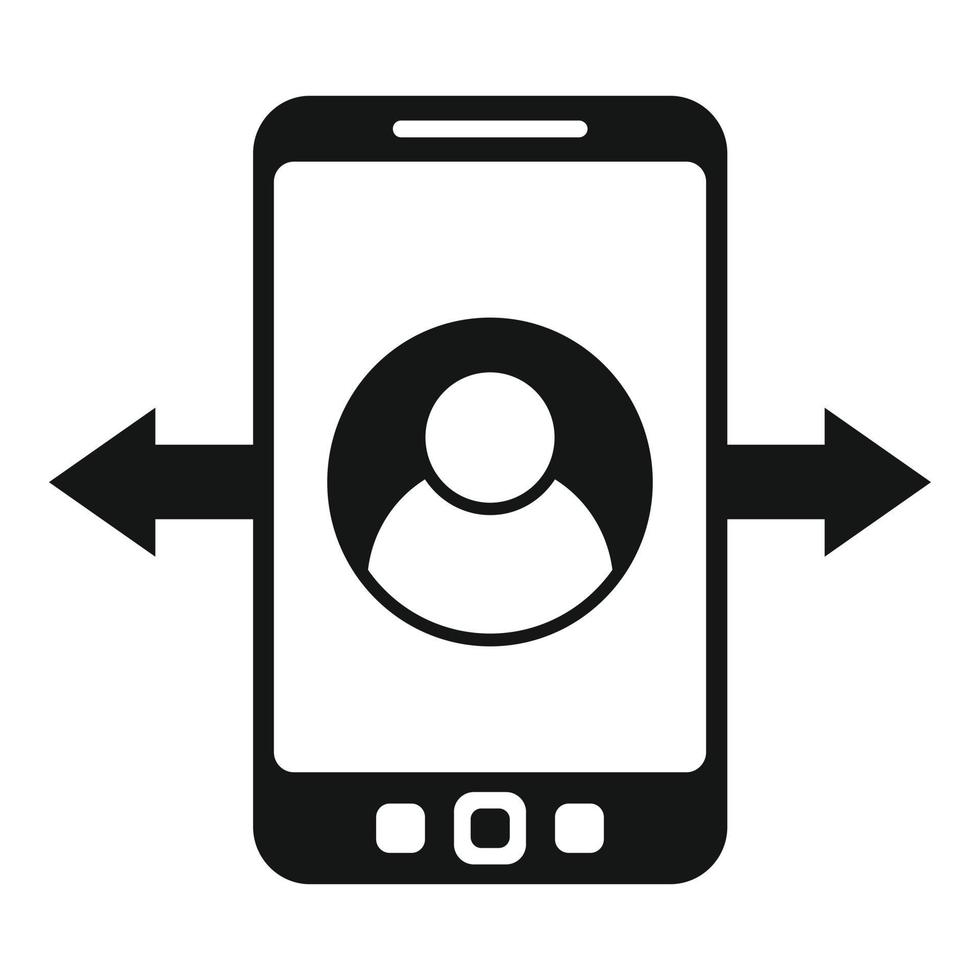 Phone online marketing icon, simple style vector