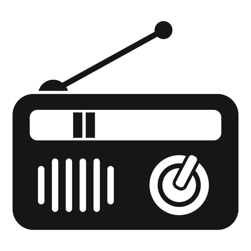 Portable radio icon, simple style vector