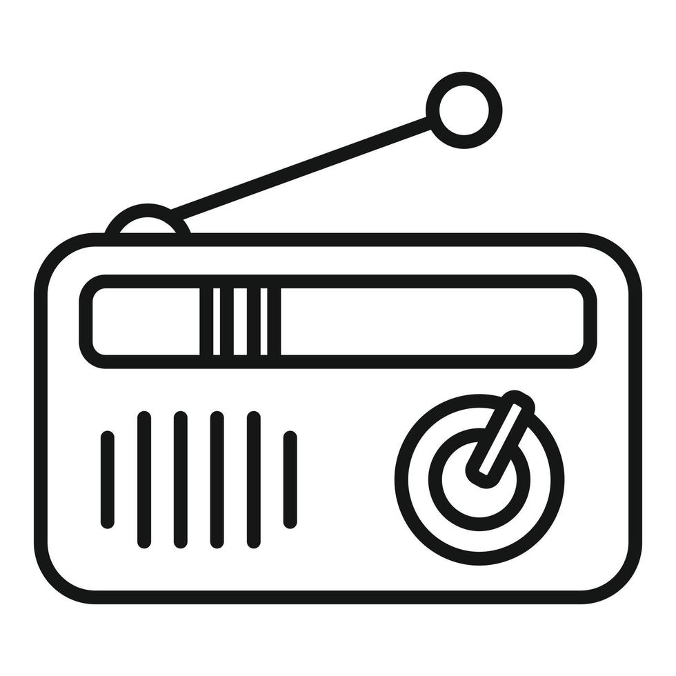 Portable radio icon, outline style vector