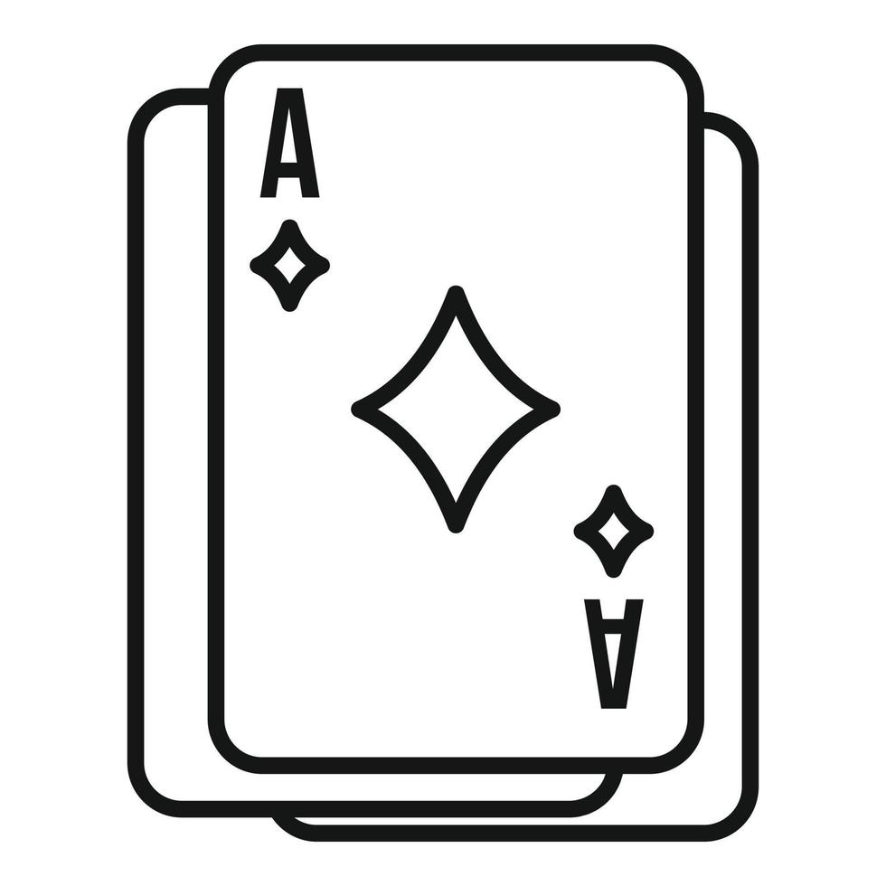 icono de jugar a las cartas, estilo de esquema vector