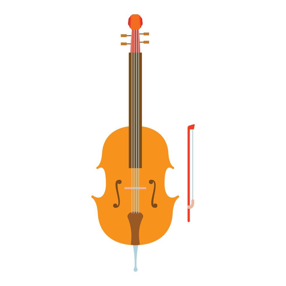 icono de violín, estilo plano vector