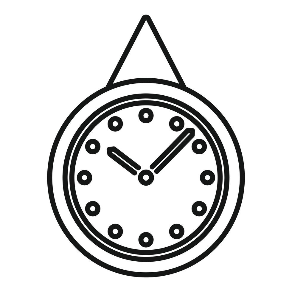 Wall clock icon, outline style vector