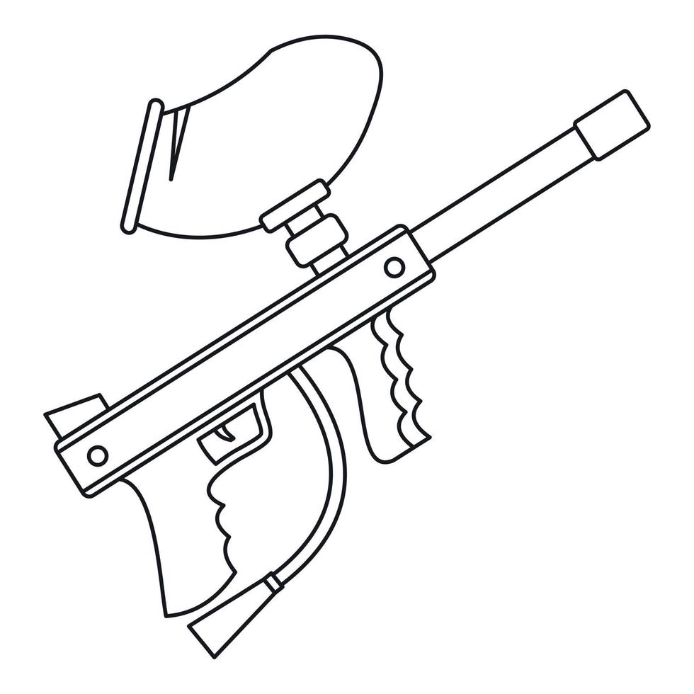 Paintball gun icon,outline style vector