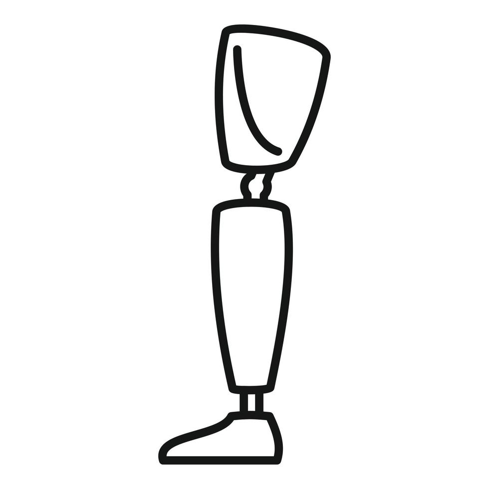 Metal prosthetic leg icon, outline style vector