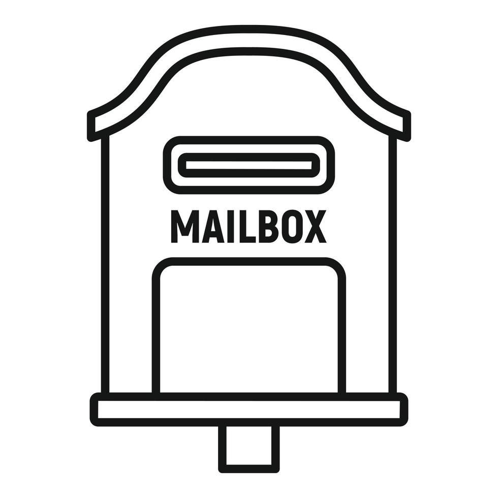 Delivery mailbox icon, outline style vector