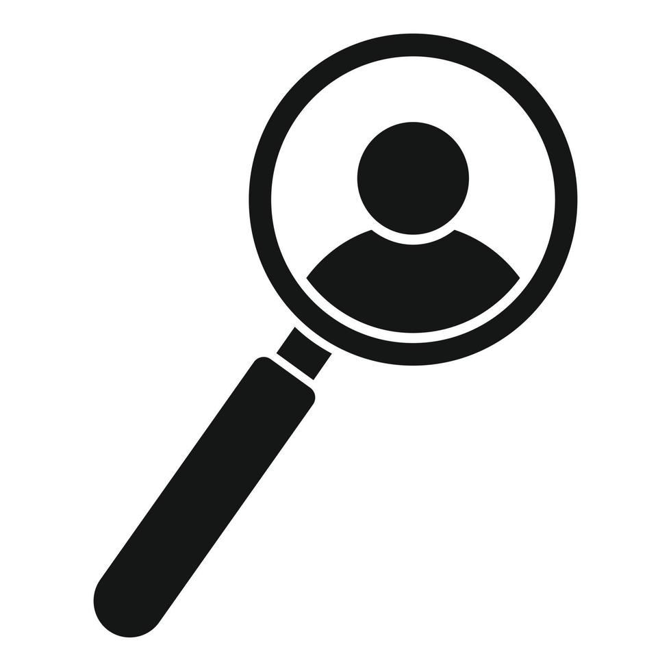 Personal under magnifier icon, simple style vector