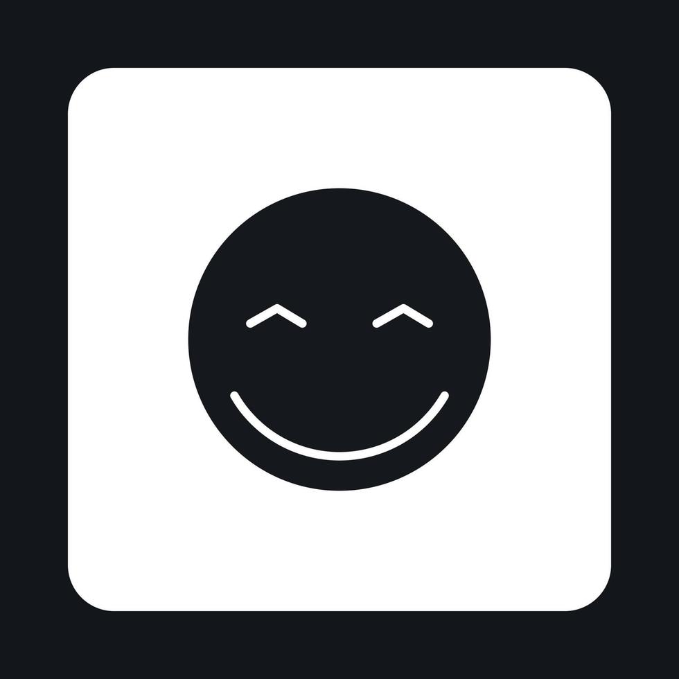 icono de emoticono sonriente, estilo simple vector