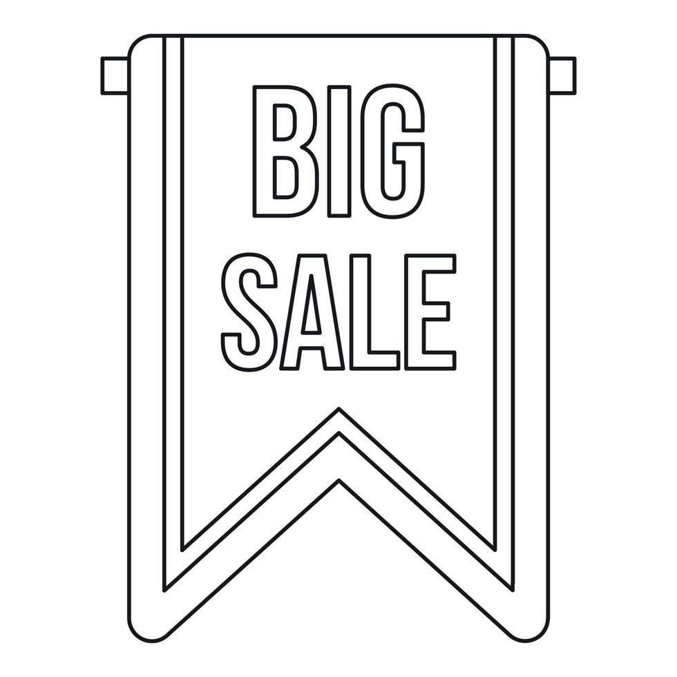 Big sale banner icon, outline style vector