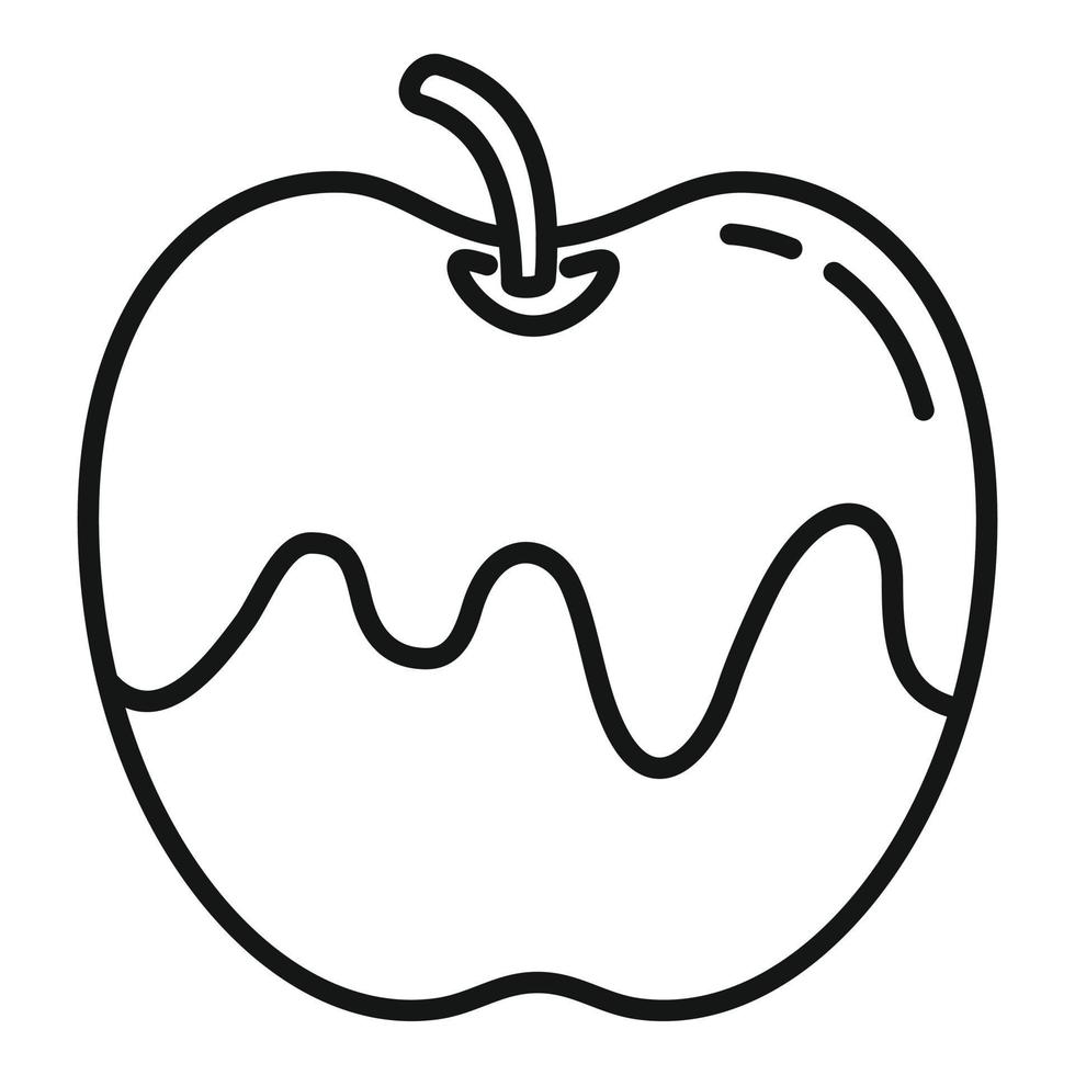 Honey apple icon, outline style vector