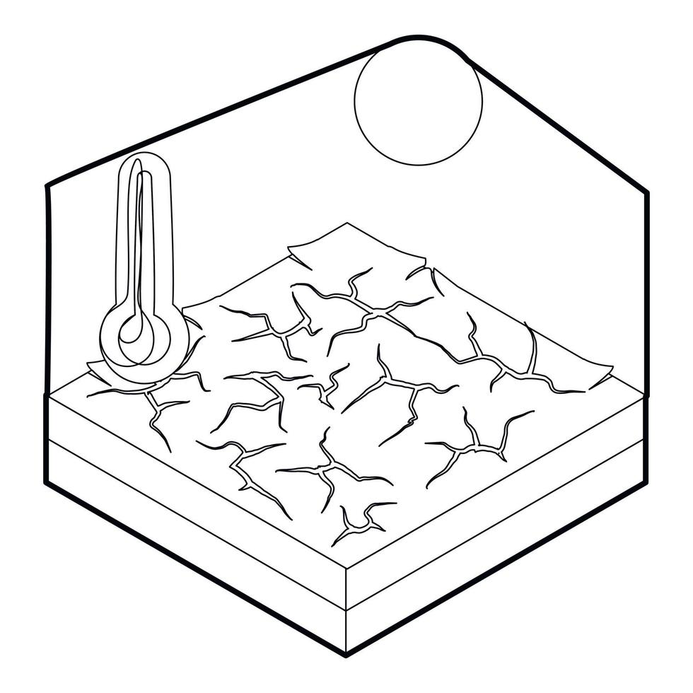Drought icon in outline style vector